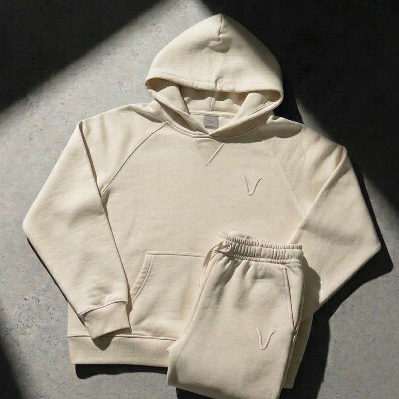 DRIFT Oversized Hoodie & Jogger Set – Cream | Men